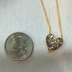 Alexis Bittar Gold Heart Crystal Pendant Necklace